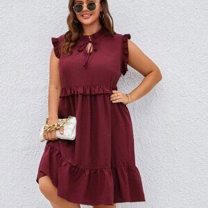 Burgundy/Red casual or work dress